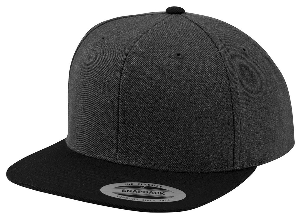 Yupoong - "Classic" Snapback Mütze FK1774 (Einheitsgröße) (Holzkohle/Schwarz)