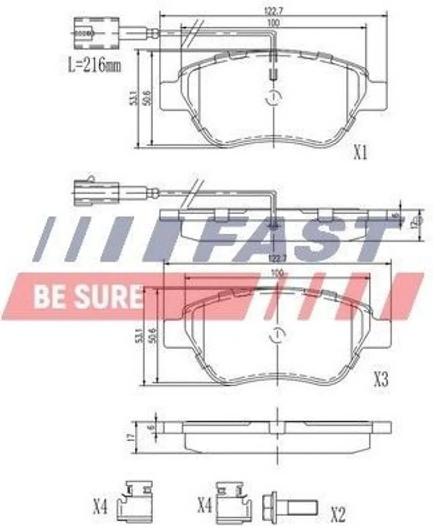 Jeu de plaquettes de frein avant pour Alfa Romeo Mito et Fiat Panda 312