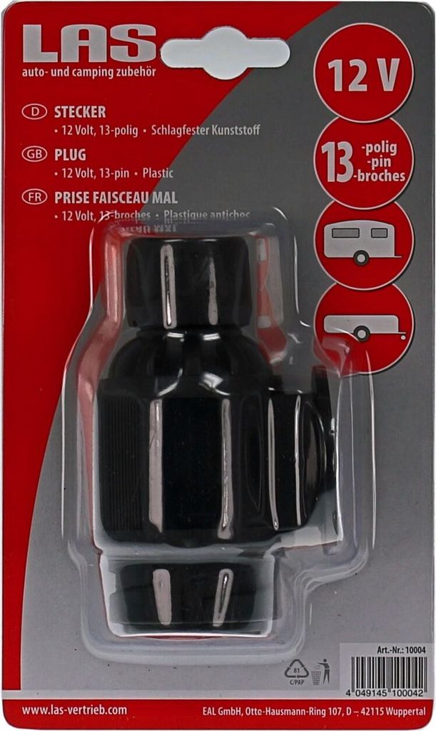 LAS Stecker, 13-polig, 12V, Schlagfester Kunststoff