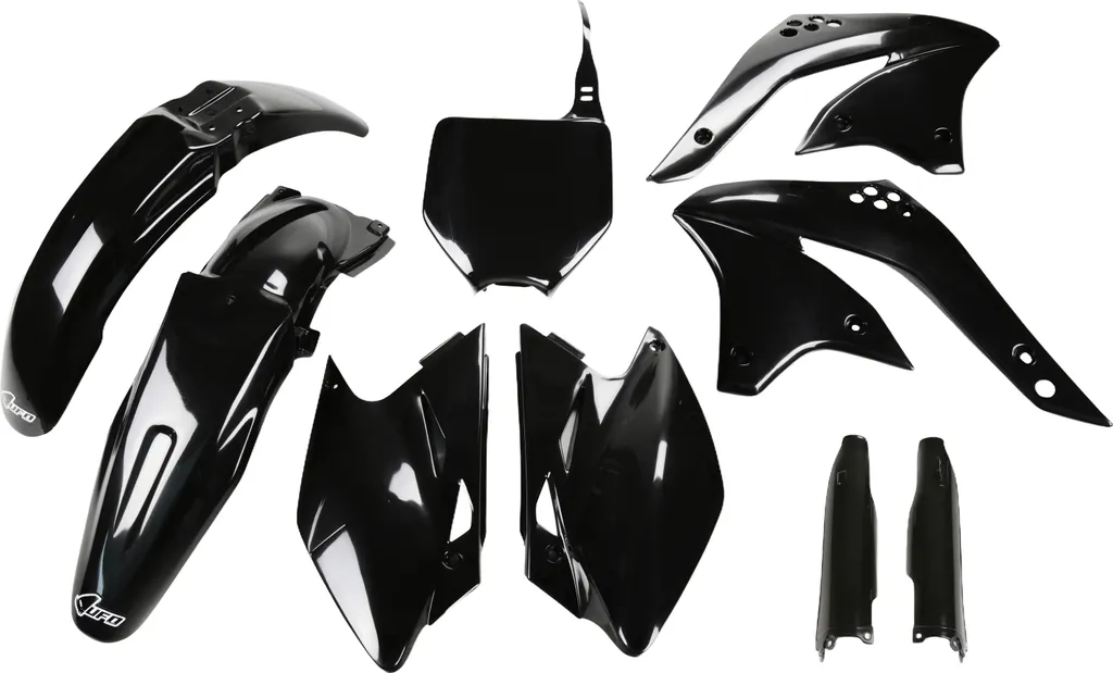 Kit carenatura UFO PLAST 9 pezzi Set carenatura in plastica con protezione forcella, colore: nero