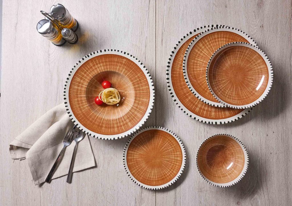 Speiseteller 26cm 6er Set Natura braun