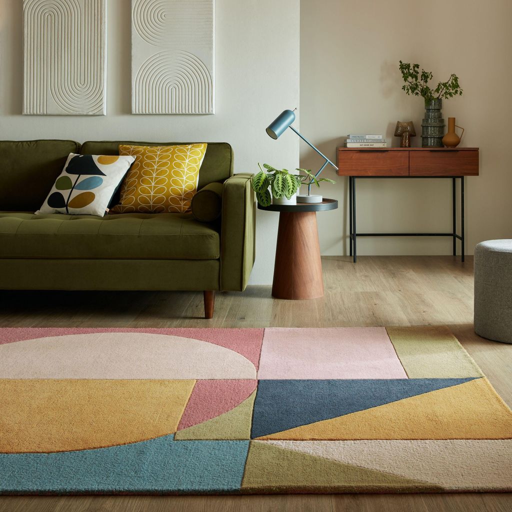 Teppich aus Wolle Geometrisch Handgeschnitzt Strapazierfähig Multicolor-Strahlend Rechteckig 200x290 | 100% Wolle, Rücken aus 100% Baumwolle