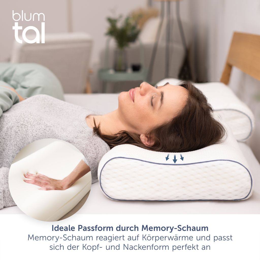 HUO JI Memory Foam Nackenkissen - Ergonomisch Für Seiten-, Rücken-, Bauchschläfer