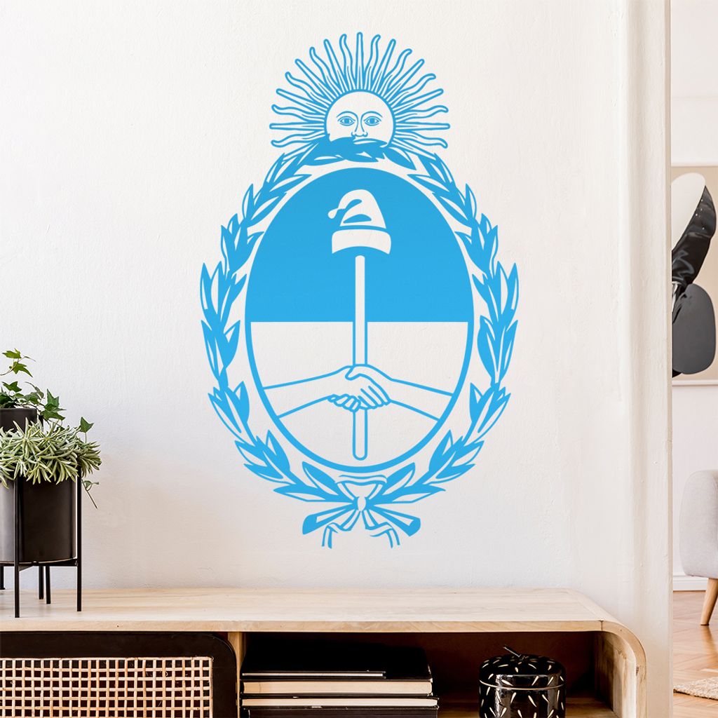 Argentinien Wappen Wandtattoo Wandaufkleber Wall Sticker - Dekoration, Küche, Wohnzimmer, Schlafzimmer, Badezimmer