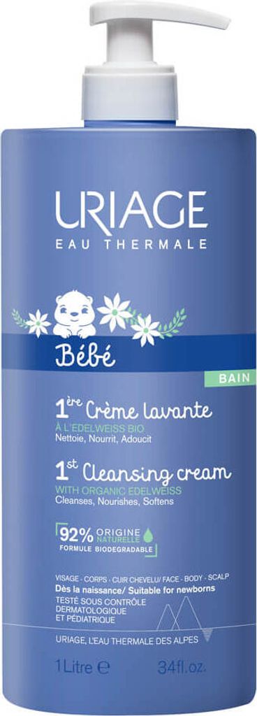 Uriage Bébé Hydratations-Reinigungscreme 1st Cleansing Cream with Organic Edelweiss 1000 ml