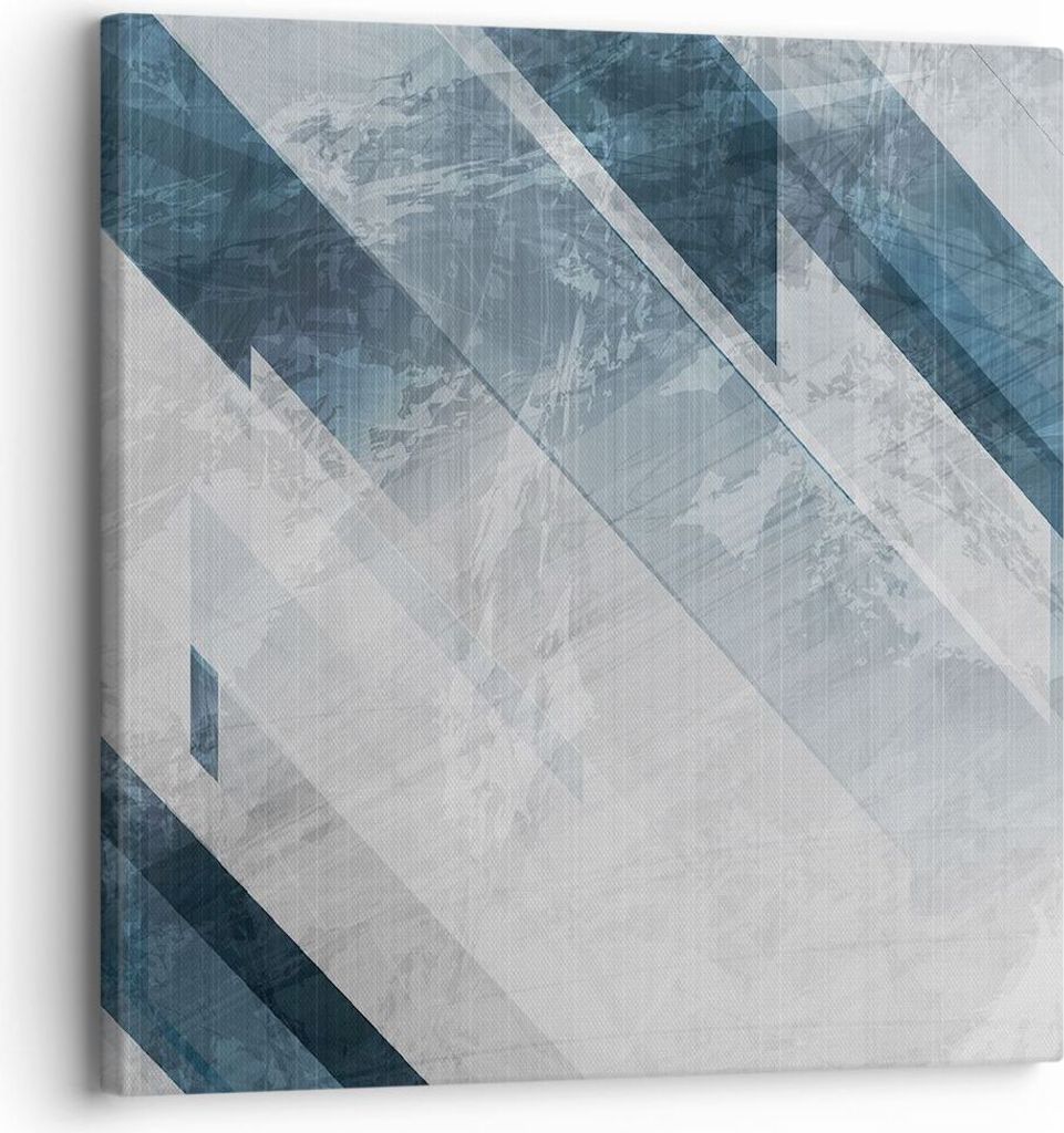 Bild auf Leinwand - Leinwandbild - Einteilig - Blau Weiß Figuren - 30x30cm - Wand Bild - Wanddeko - Wandbilder - Leinwanddruck - Bilder - Wanddeko...