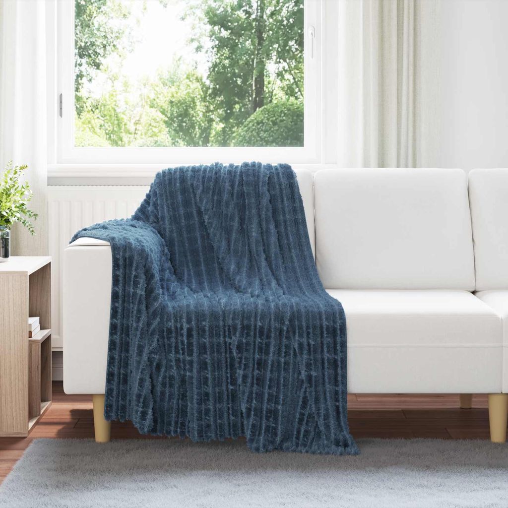 "Schlussverkauf" Wohndecken 6 Stück - Einfache Pflege - Marineblau 150x130 cm Fleece C8624