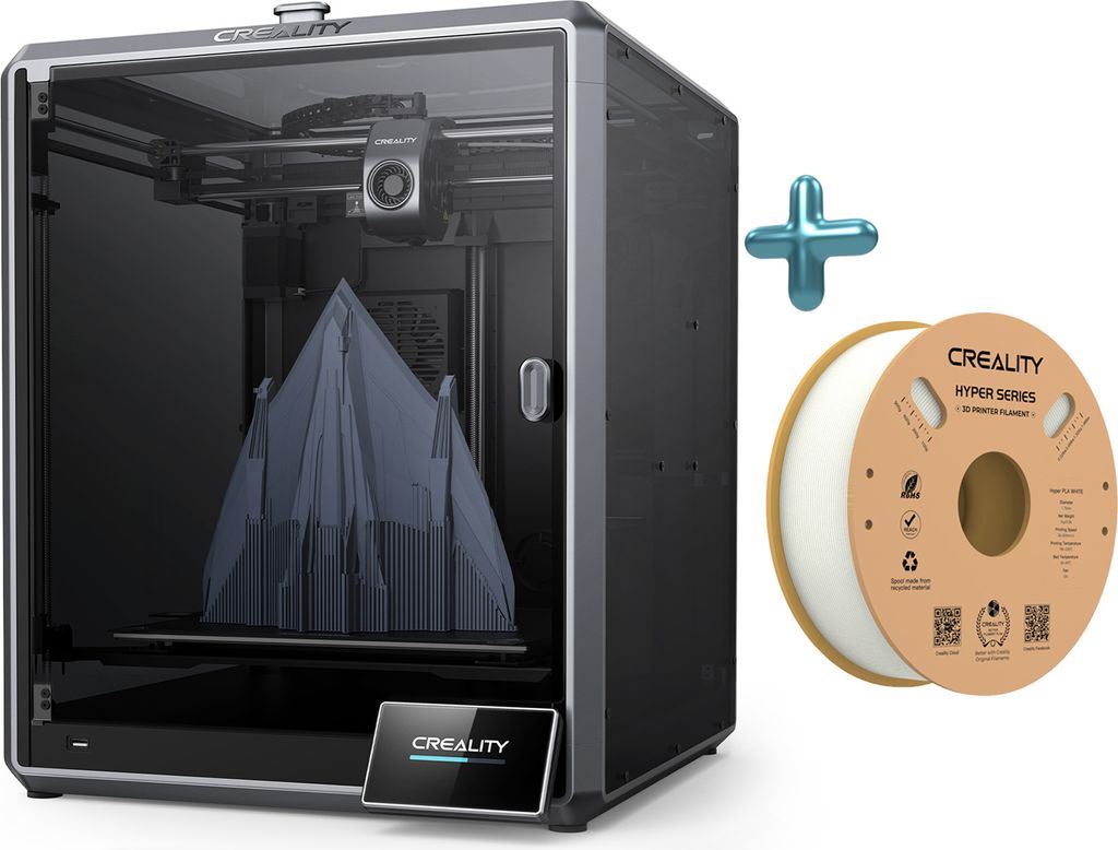 Creality K1 Max 3D-Drucker + 1Kg Weiß 1.75mm Hochgeschwindigkeits PLA Filament(600mm/s)