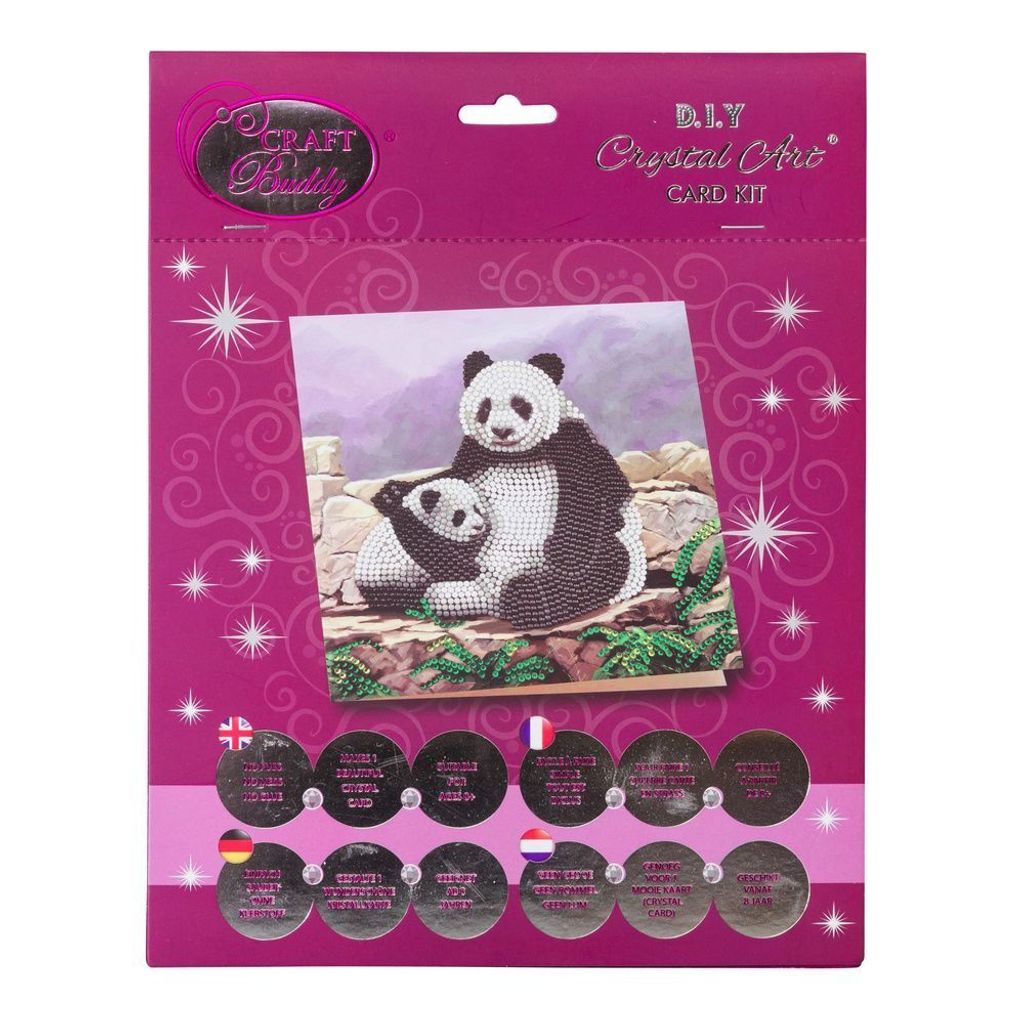 Crystal Art Card Panda 18x18cm