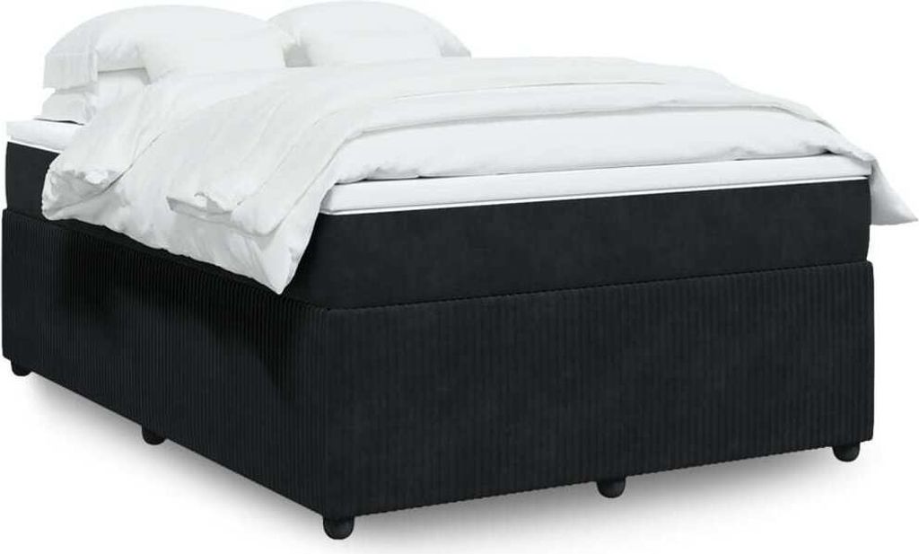 Maison Exclusive - Boxspringbett mit Matratze Schwarz 160x200 cm Samt