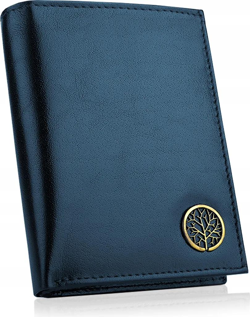 Portefeuille Betlewski BPMBF62GRANAT57772 en Cuir Véritable Bleu Marine