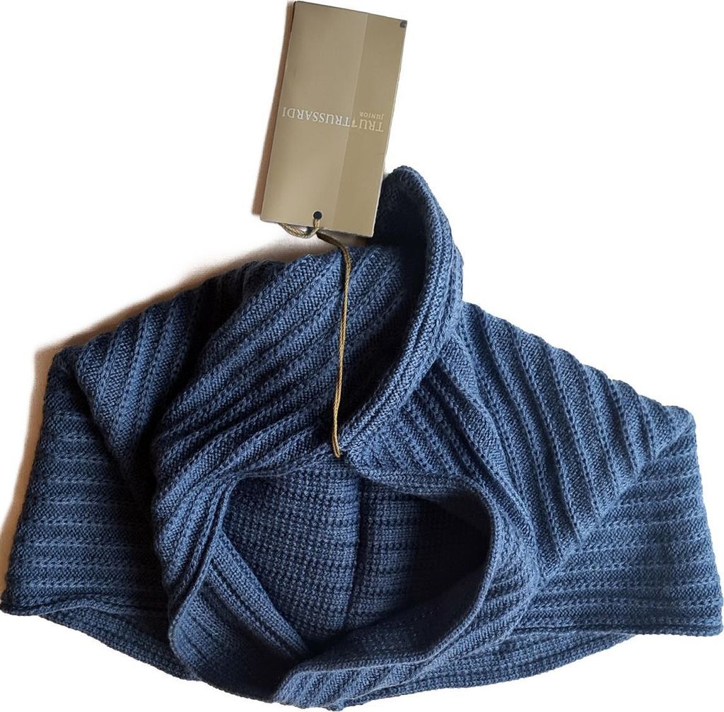 Trussardi Junior Schalmütze – Blau (0–9 Monate), weich und wärmend für Babys