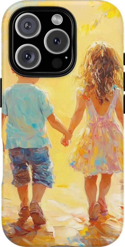 Bunte Kinderhand in Hand – Hülle Kompatibel mit iPhone 16 Pro