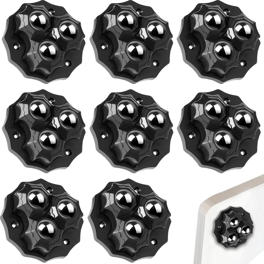 Déplacez vos meubles sans effort avec ces roulettes 360° noires - lot de 8