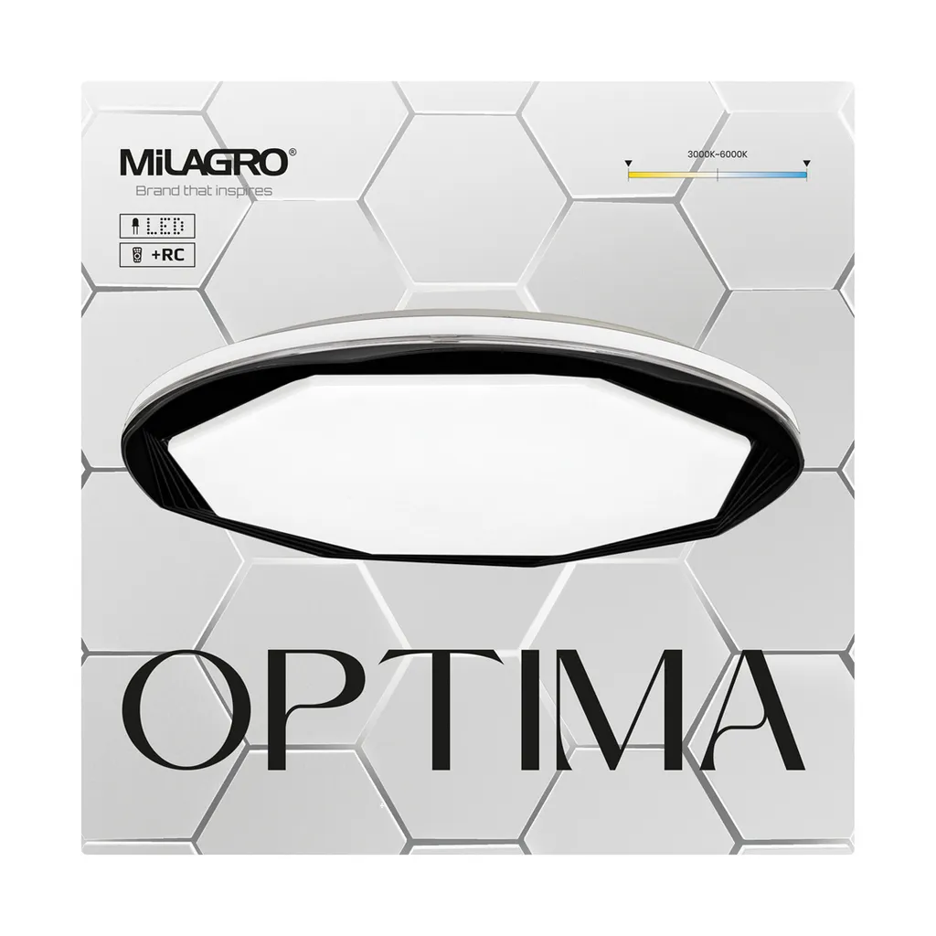 Grand Plafonnier LED Télécommandé 48cm 52W Milagro Optima Éclairage Intense - 3