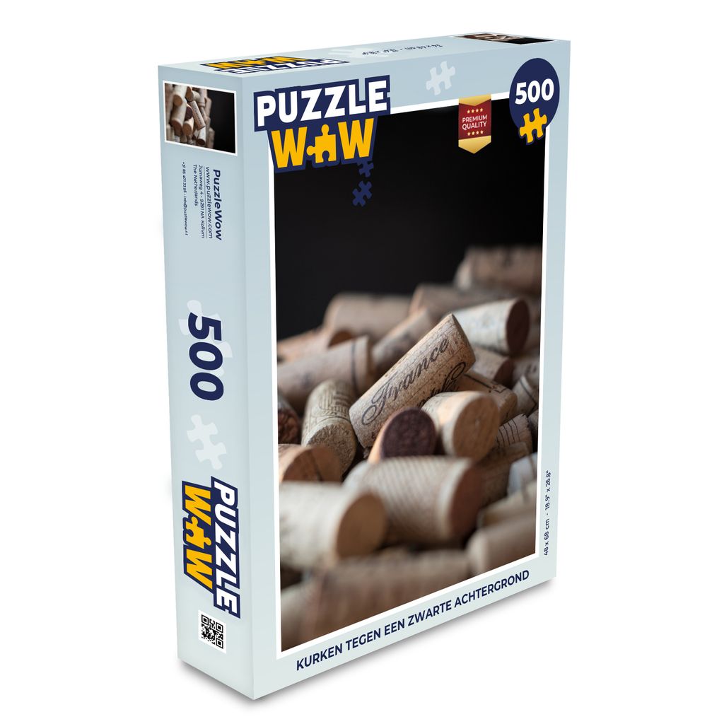 MuchoWow Puzzle 500 Teile Korken vor einem schwarzen Hintergrund - Denken - Spiel - Toy