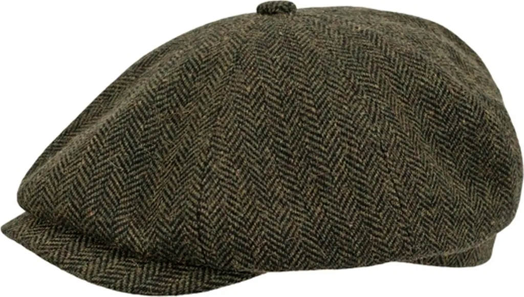 Casquette Balke 8 pièces à chevrons - Style vintage en laine grise