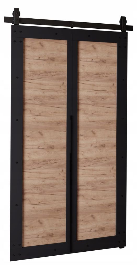 KierMoebel Schiebetür Komplettset QUDIO M2 Schwarz + Craft Produktbild 