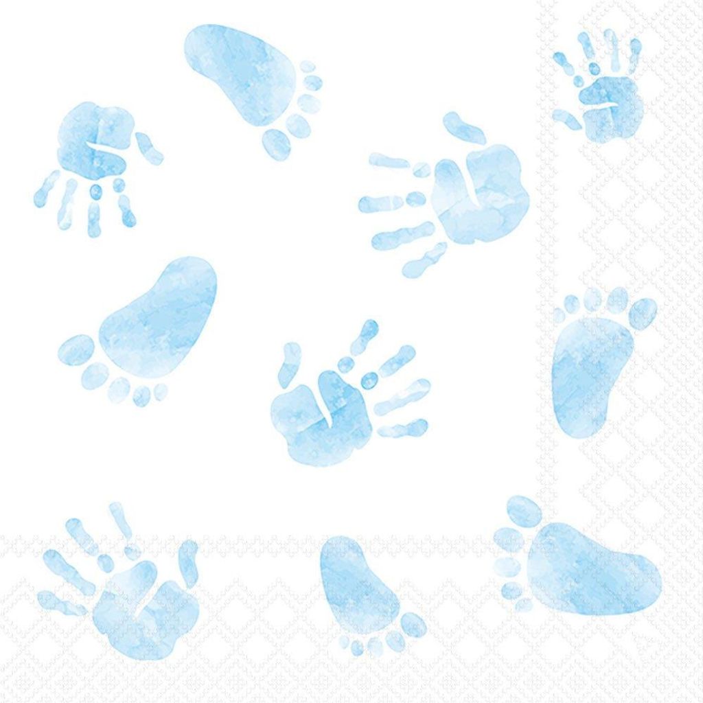 Servietten 33x33 cm - Hands and feet blue