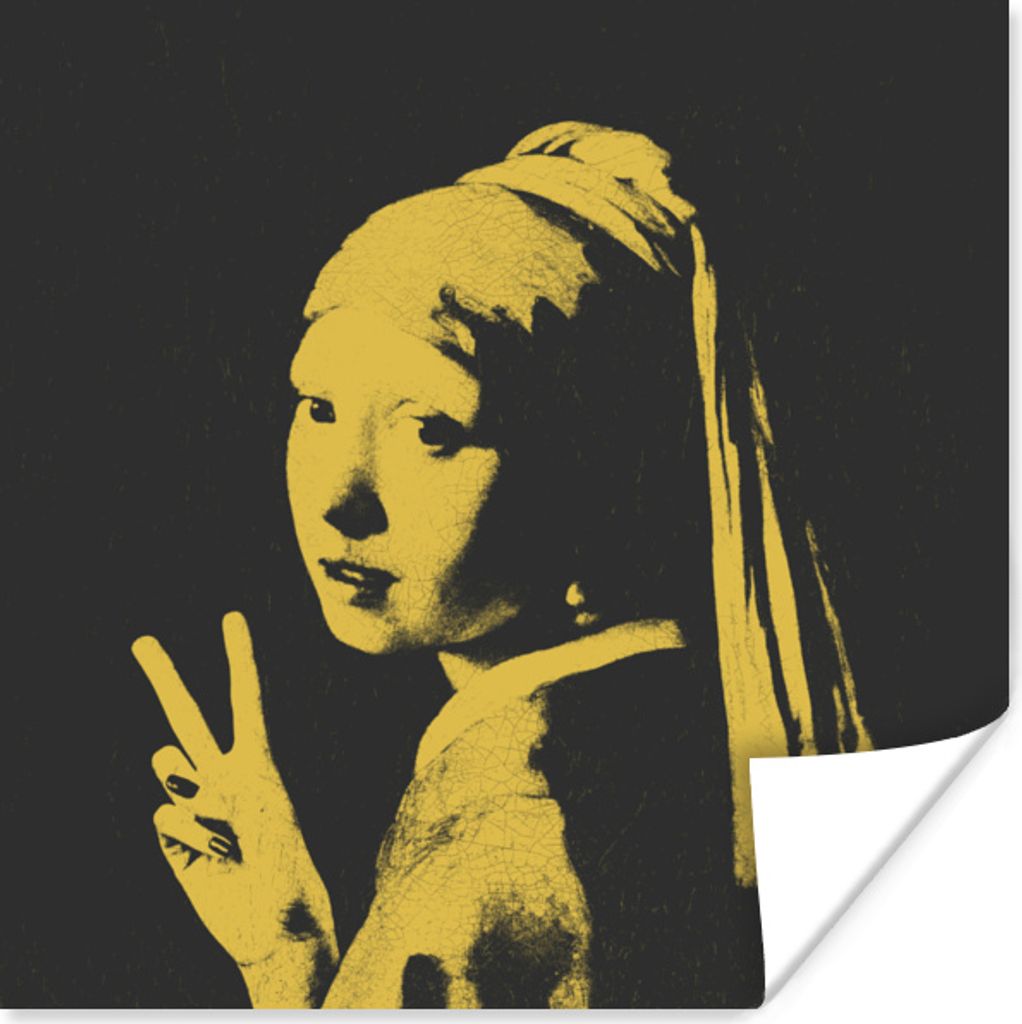 MuchoWow Poster Mädchen mit Perlenohrring - Vermeer - Kunst 50x50 cm - Wohnzimmerdekoration