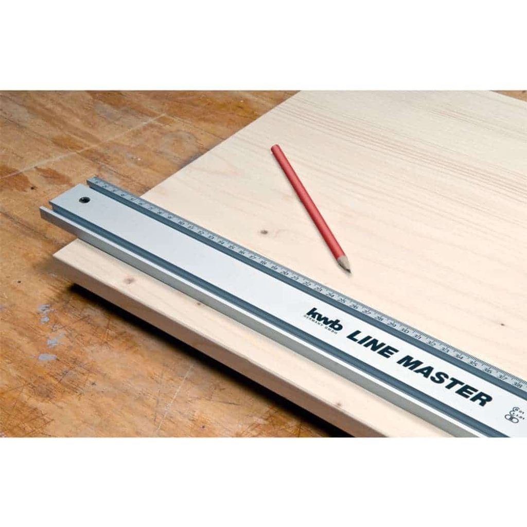 kwb LINE MASTER Präzisionslineal '1000-mm Universal-Führungsschiene für Kreissäge, Stichsäge und Oberfräse, Silber