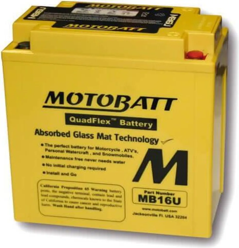 Batterie de moto AGM MOTOBATT MB16U étanche et sans entretien