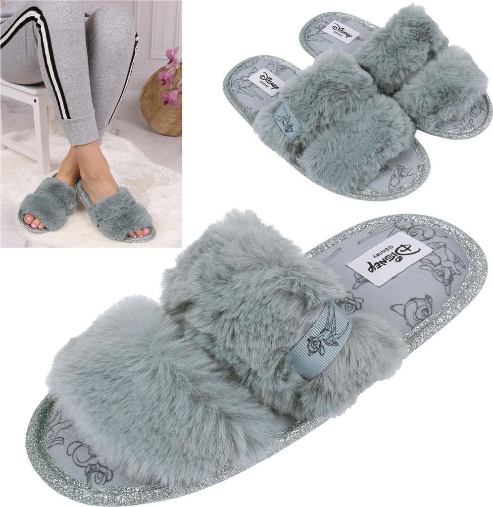 Hausschuhe/Latschen für Damen aus Pelzstoff Bambi DISNEY 38-39 EU / 5-6 UK