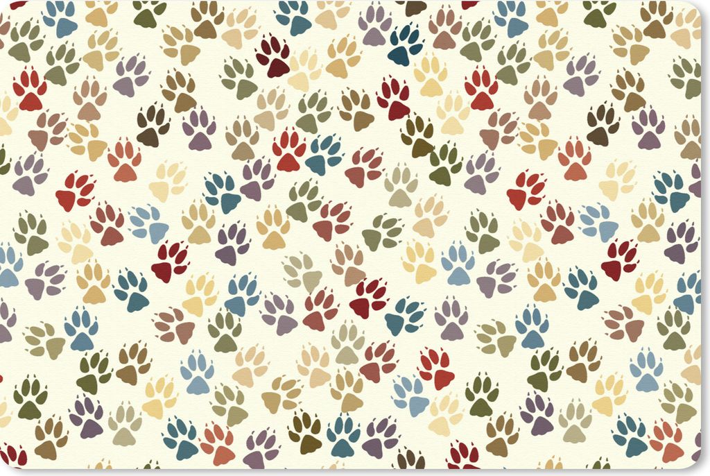 MuchoWow Schreibtischunterlage Muster - Hund - Pfoten - Jungen - Mädchen - Kinder - Kind 60x40 cm - XXL Mauspad - Großes Mauspad