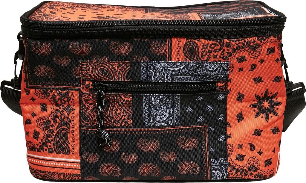 Urban Classics TB5117 | Bandana Patchwork Print Cooling Bag One Size - Farbe: Black/Orange - Größe: One Size