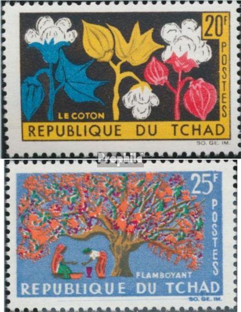 Briefmarken Tschad 1964 Mi 116-117 (kompl.Ausg.) postfrisch Pflanzen