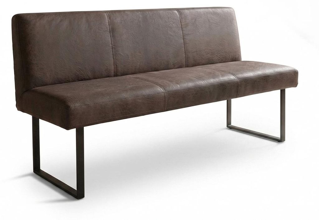 KAWOLA Esszimmerbank ELEEN Leder dunkelbraun 163cm