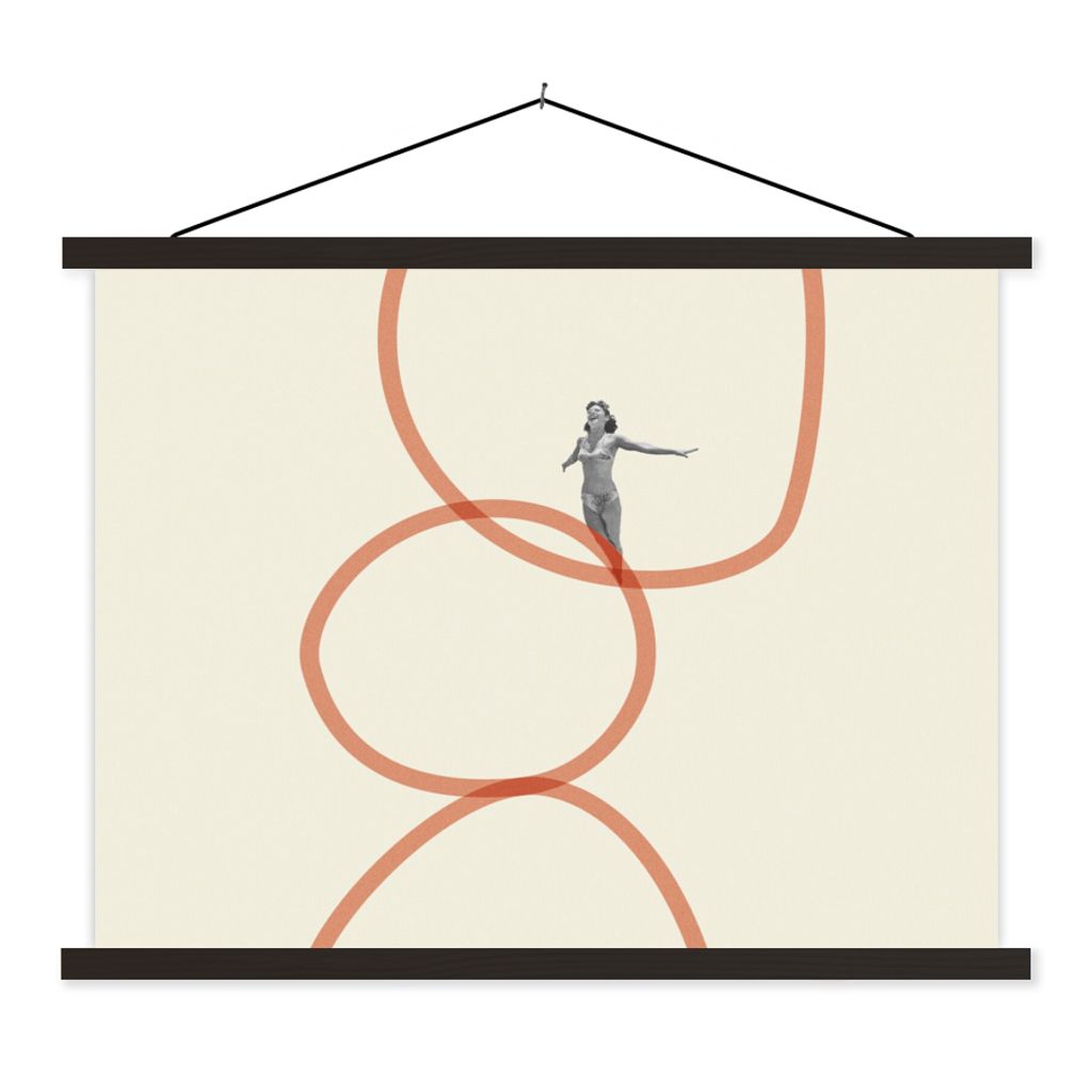 MuchoWow Textilposter Liebe - Vintage - Ehepaar - Design 150x113 cm mit holzfarbenen Rahmen - Poster