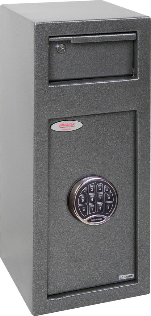 Phoenix SS0992ED Einwurftresor mit Schlüssel und elektronisches Tastenschloss Grau