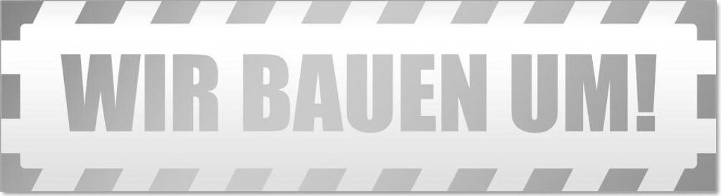 Kiwistar Wir Bauen um! gestreift Magnetschild Schild magnetisch - 45cm Silber - Magnetfolie für Auto PKW Kfz
