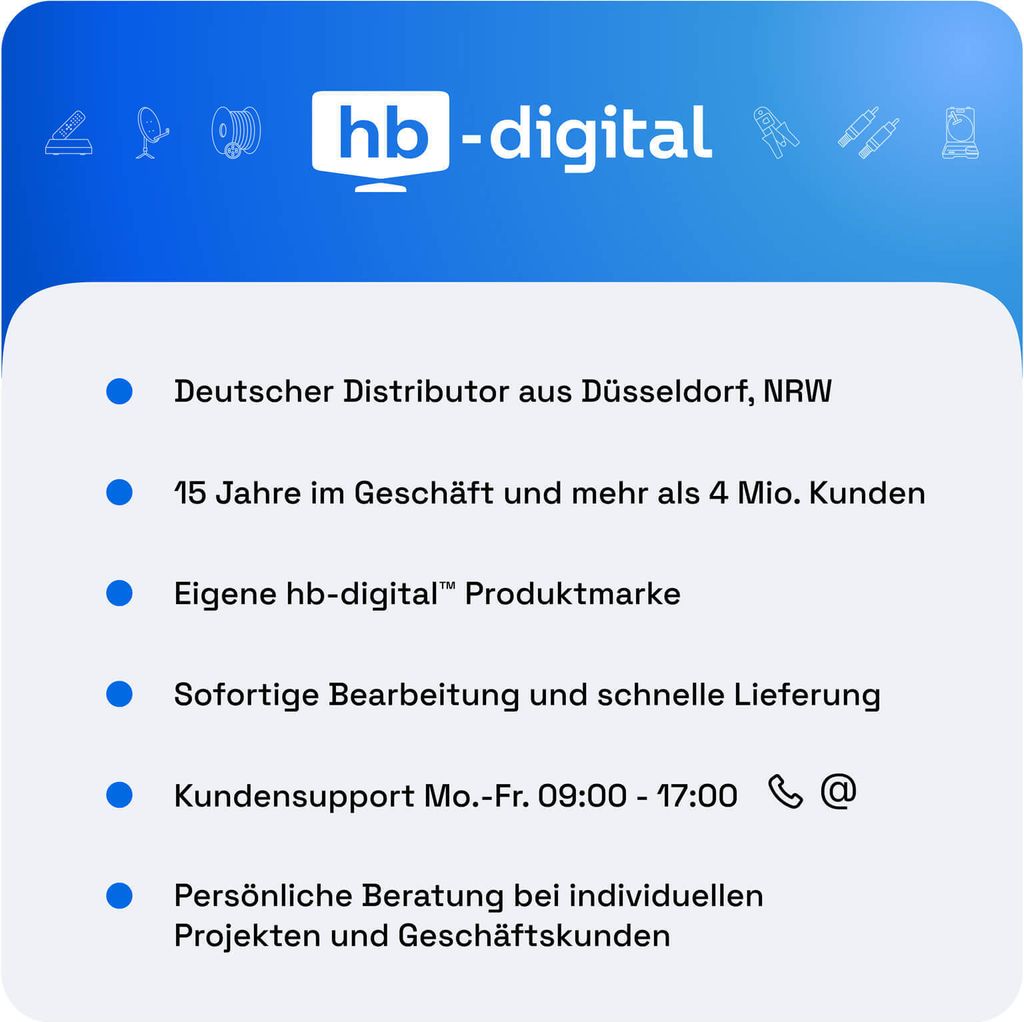 hb-digital 20m Koaxialkabel HQ 135dB 4-Fach geschirmt Stahl Produktbild 8