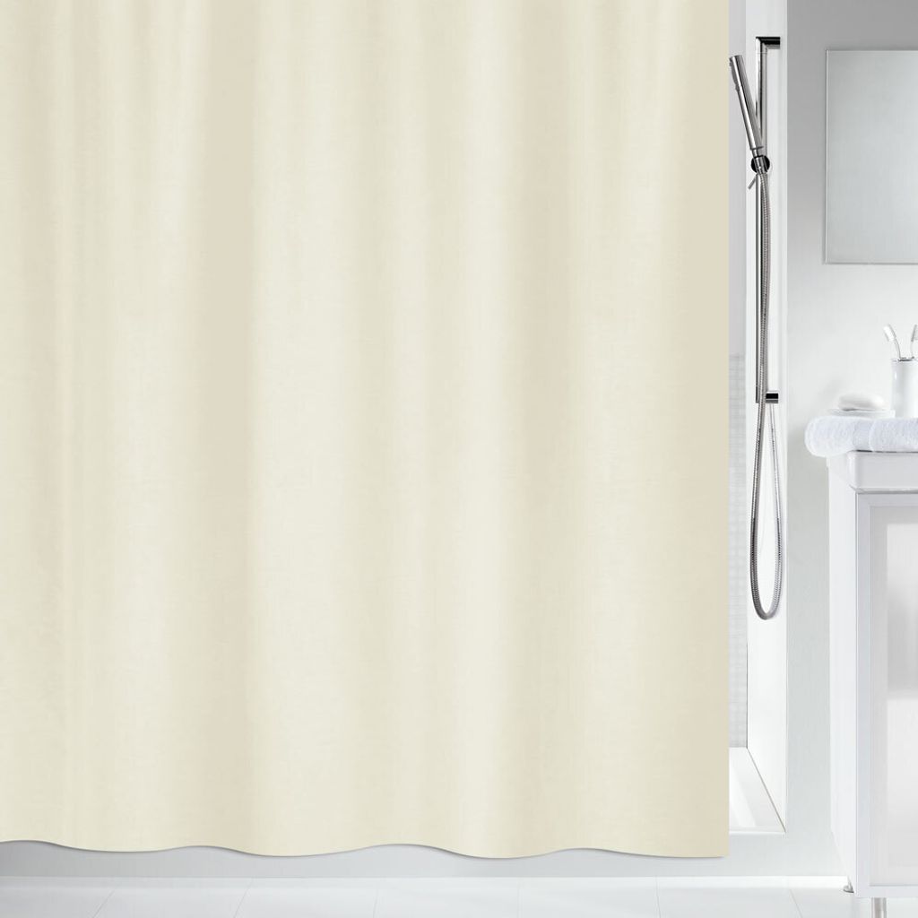 Spirella Anti-Schimmel Duschvorhang - Anti-Bakteriell, waschbar, wasserdicht, Polyester, „Maya“ 180x200cm Beige