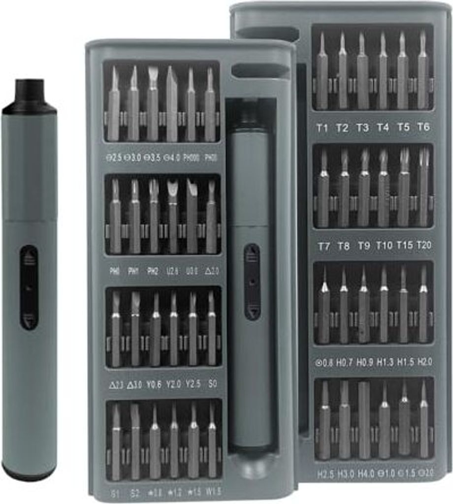 Mini Electric Schraubendreher-Set, 49-in-1 Magnetische Präzisionsschraubendreher, 2 Zahnradmoment, 4 LED-Lichter Batterie-Telefon, Kamera, Laptop,...