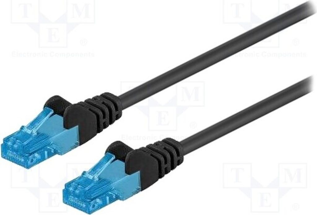 1x 2 55406 RJ45-Kabel Cu L: 1m schwarz 6a