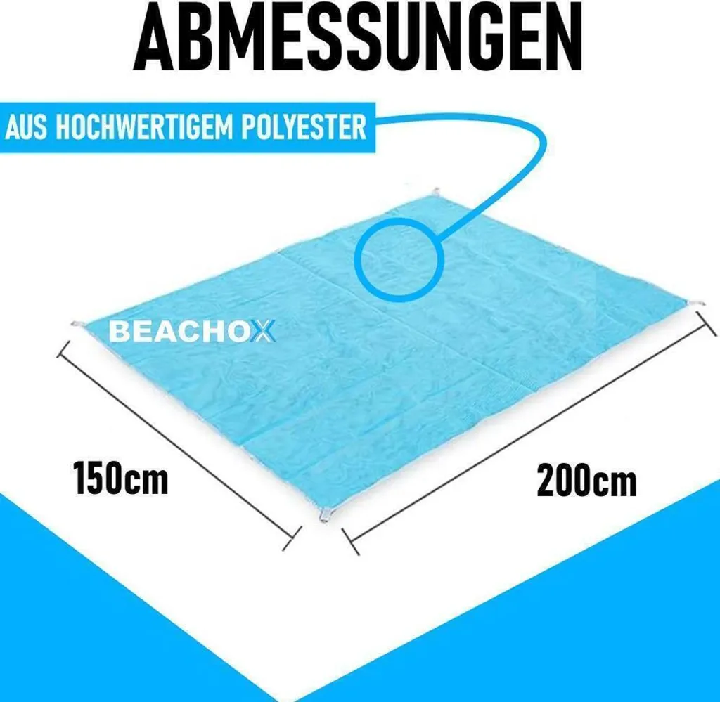 Telo Spiaggia BEACHOX Professionale: Tappeto Antisabbia e Windproof - 6