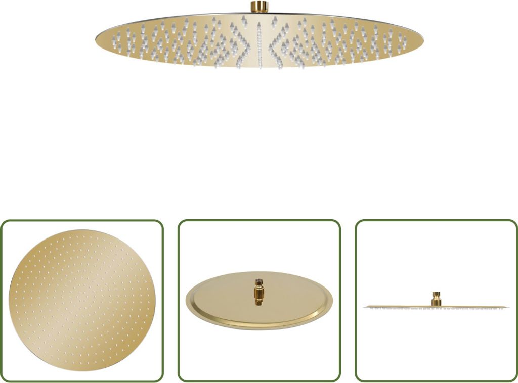 The Living Store Regenbrause Edelstahl 40 cm Rund Golden Produktbild 
