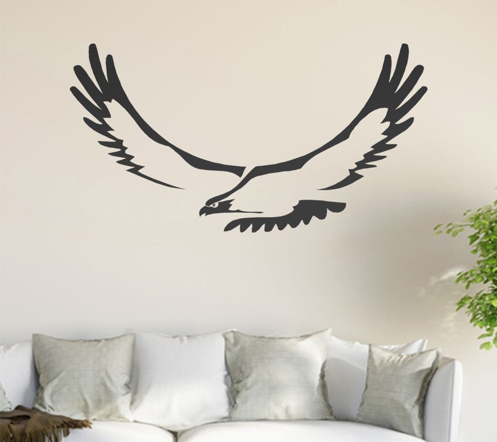 Adler Wandtattoo in 6 Größen - Wandaufkleber Wall Sticker - Dekoration, Küche, Wohnzimmer, Schlafzimmer, Badezimmer