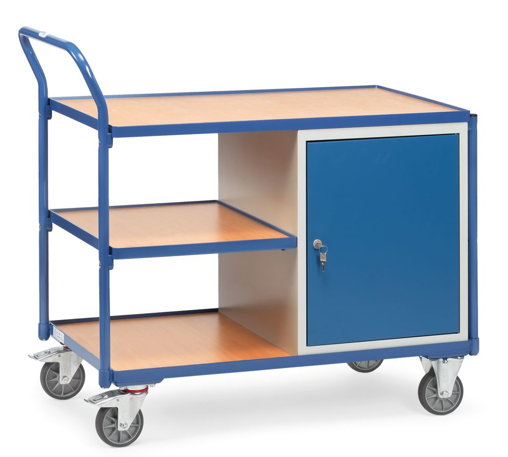 Fetra Tischwagen LxB 1000 x 600 mm 300 kg 1 Schrank / 3 Ladeflächen
