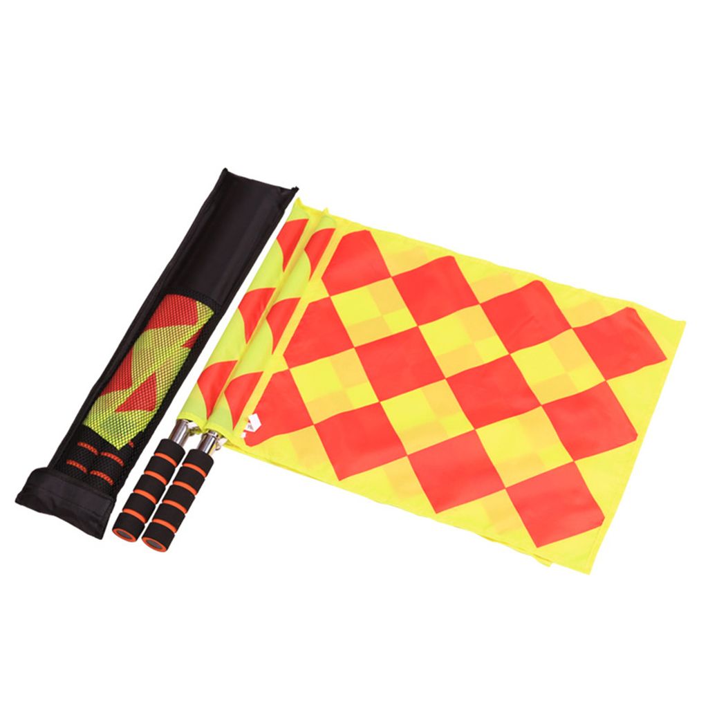 1 Set Testflagge Plaid Wasserdicht Verblassen Beständig Befehl Signal Plane Fußball Schiedsrichter Linienrichter Flagge Fußball Training