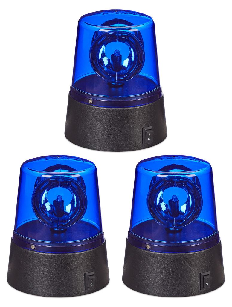 Relaxdays LED Blaulicht, 3er Set, Rundumleuchte mit Produktbild 