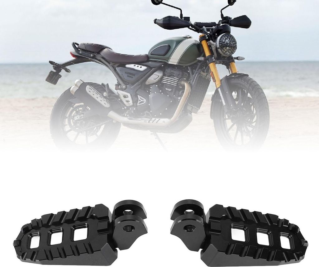 1 Paar Motorrad-Fußrasten vorne, CNC6063-Aluminiumlegierung, 10 mm höhenverstellbar, verstellbare Fußrasten, Ersatz für Scrambler 400X 2023 bis...