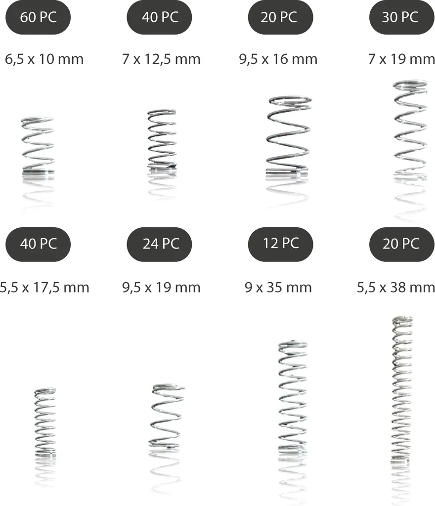 Ressort de compression et traction en acier robuste - Set 246 pièces