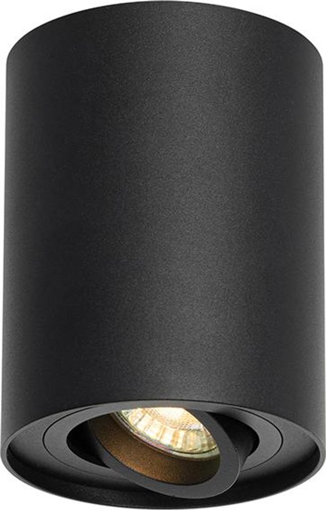 Qazqa Smart led Deckenstrahler, Deckenspot - Rondoo Up - Schwarz , inkl. 4.7W LED-Lampe, 2700K - 6500K, dimmbar, 9.7cm, Ideal als Küche lampe, Sch...