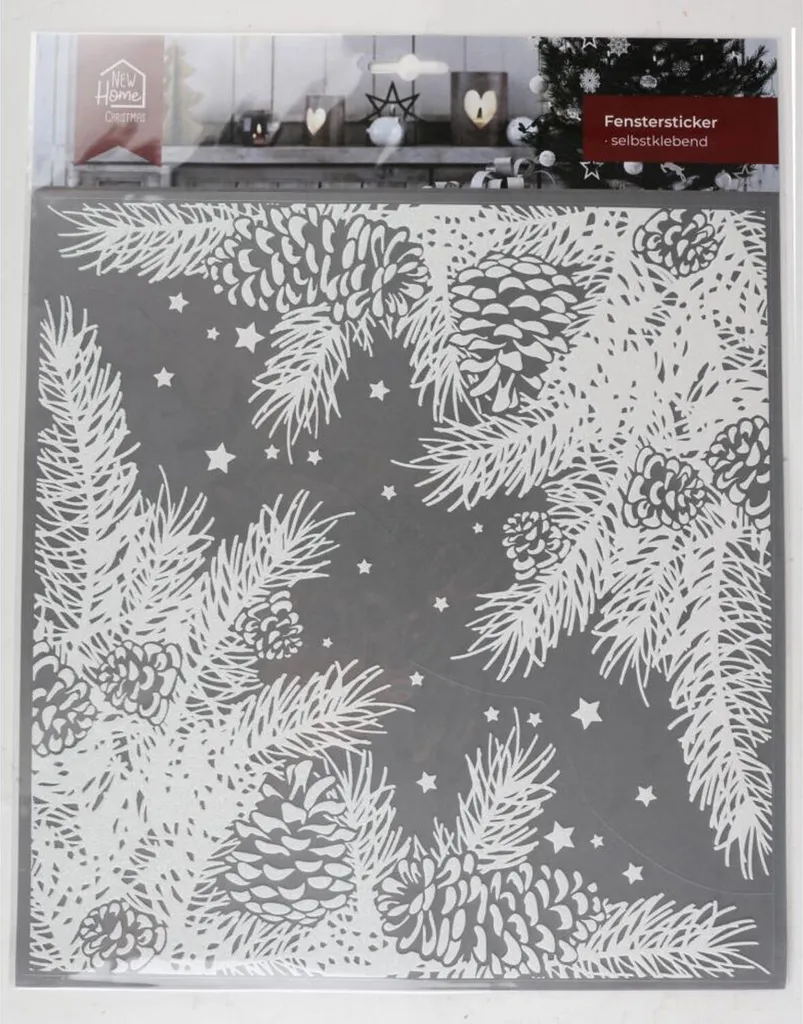 24 Autocollants Fenêtre Noël à Paillettes Décoration Avent Maison TOP