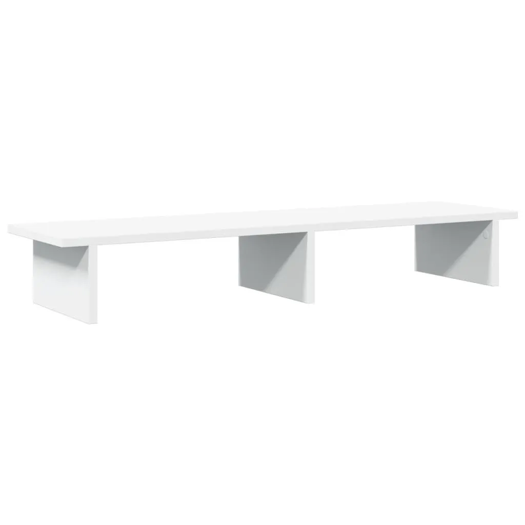 Support Écran contre Douleurs Cervicales - Socle Blanc Bois 100x27x15