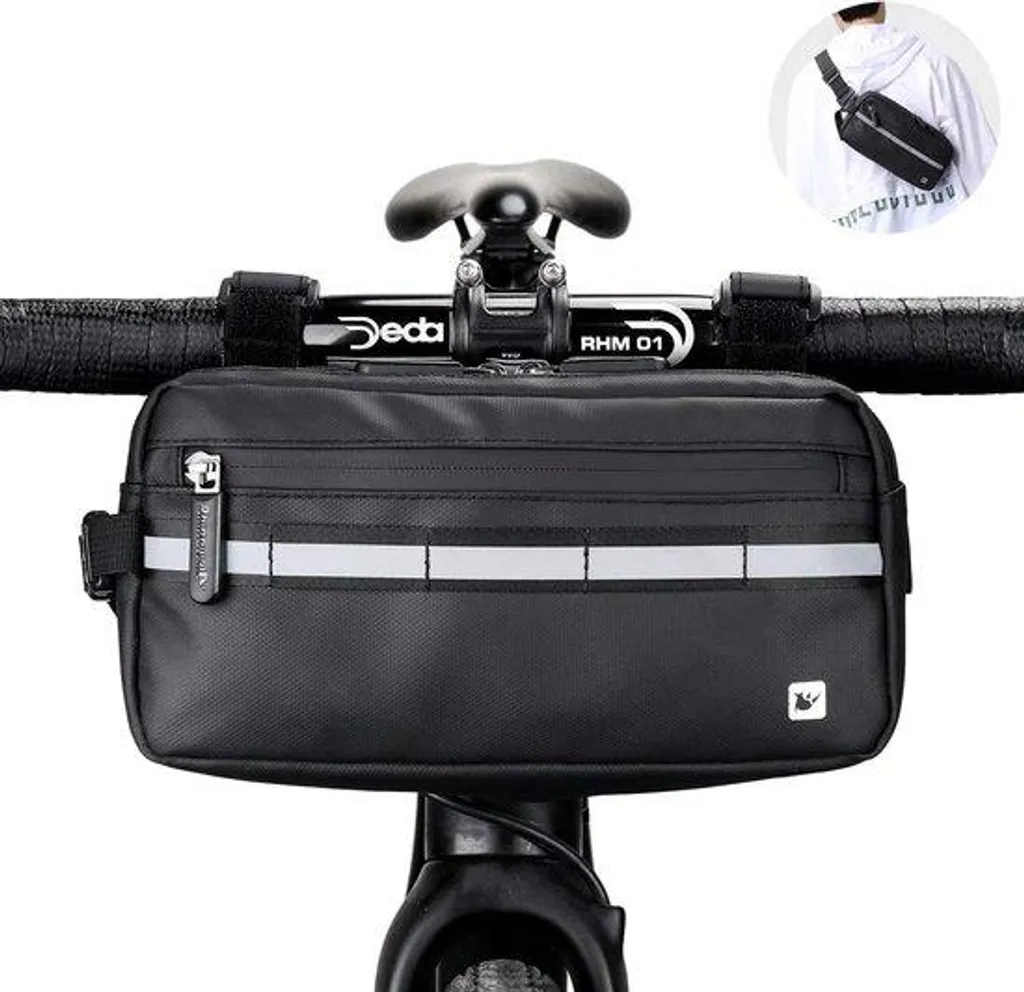 Sac de vélo de course imperméable 2 en 1 en nylon noir ultra résistant